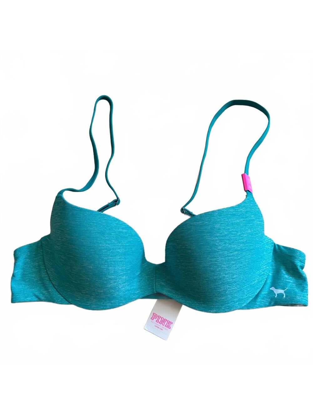 Victoria's Secret VS Pink Light Lift T-Shirt Bra Teal Blue Women's Size 34A NWT